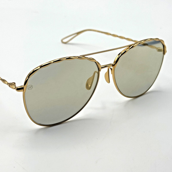 Elie Saab Sunglasses ES008 J5G JO Gold Aviator Frame Mirror Lens 59-14-140 New main image 13